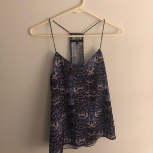 Tibi purple feathered printed tank blouse Size 6